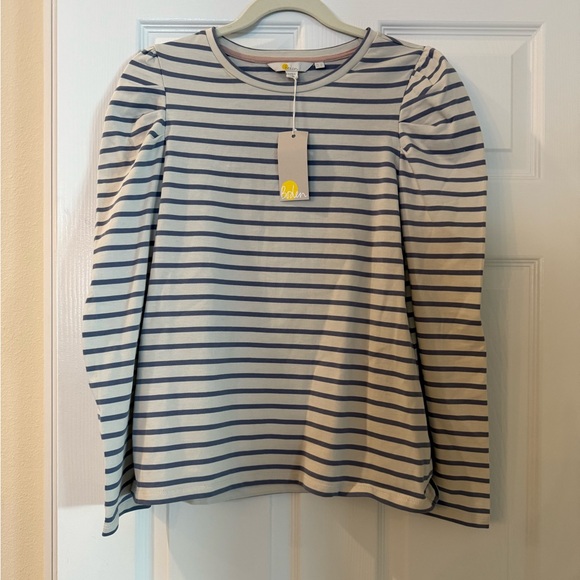 Boden Tops - Boden Gray and Cream Striped Top